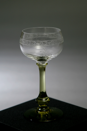 German SS wine glass with the monogram LAH (Liebstandarte Adolf Hitler)